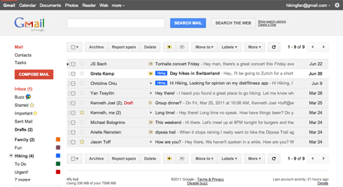cambios en nuevo aspecto de gmail